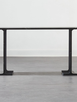 I Beam Black Marble Console Table