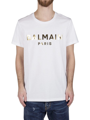 Balmain Metallic Logo Printed T-shirt