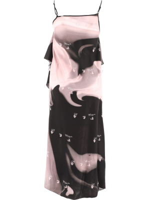 Off-white Liquid Melt Waves Midi Dress