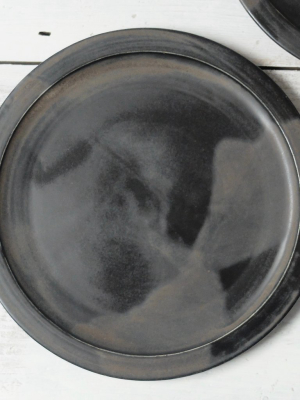 Sofie Berg Stoneware Plates With Black Glaze