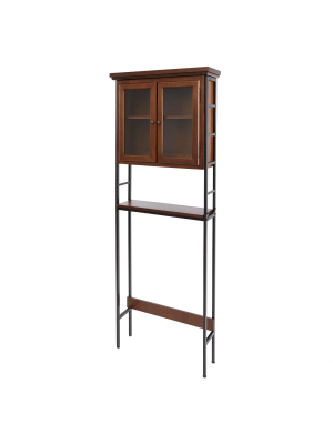 3 Tier Space Saver With Glass Doors Brown - Silverwood