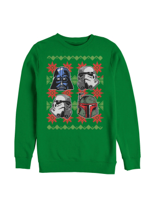 Men's Star Wars Ugly Christmas Empire Helmets Sweatshirt