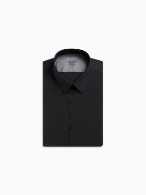 Extreme Slim Fit Solid Point Collar Temperature Regulation Dress Shirt