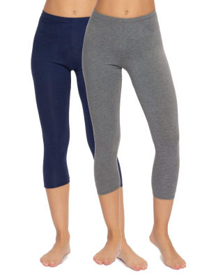 Cotton Modal Capri Leggings 2-pack