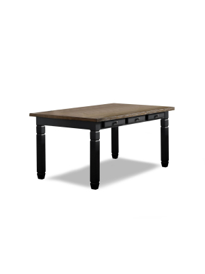 66" Woodrow 6 Drawer Dining Table Dark Oak - Homes: Inside + Out