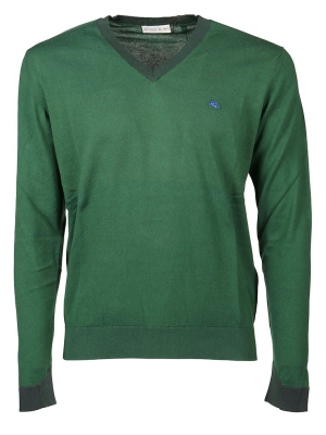 Etro Logo Embroidered V-neck Jumper