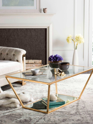 Allene Coffee Table - Gold / Clear - Safavieh