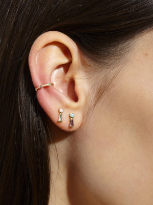 The Emerald Keyhole Stud With Opal