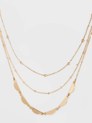 Three Row Layered Necklace - A New Day™ Gold