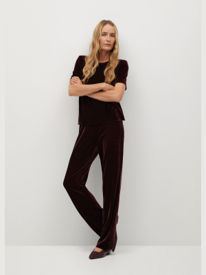 Straight Velvet Pants