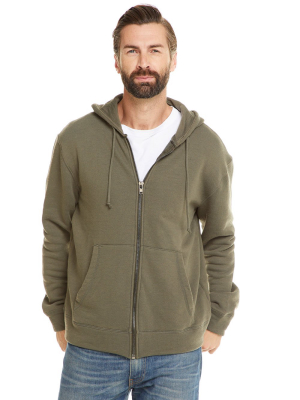Mens French Terry L/s Zip Front Hoodie