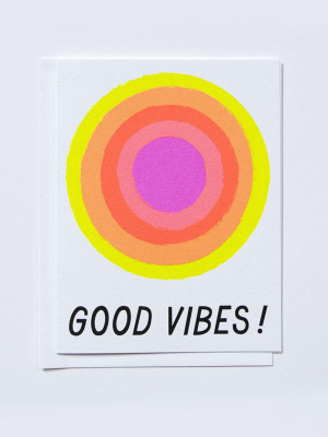 Good Vibes Glowing Neon Card