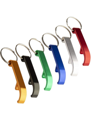 Juvale 24 Pack Bottle Opener Keychain, Metal Keychains With Beer Bottle Opener Pocket Size Bar Claw 6 Colors