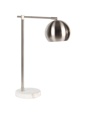 Task Round Table Lamp, Brushed Nickel