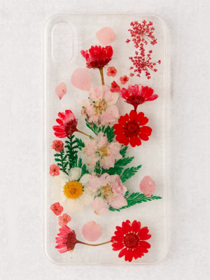 Recover Red Pressed Flowers Clear Iphone Case