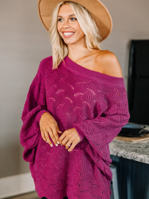 Breaking Free Magenta Purple Batwing Sweater