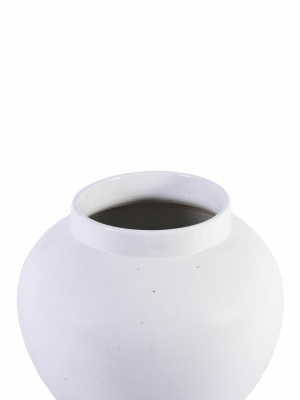 Open Top Melon Jar, Matte White