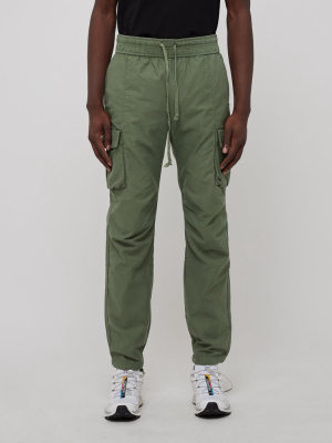 Back Sateen Cargo Pants In Olive