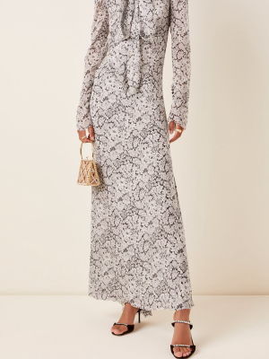 Unconditional Tie-neck Floral Silk Maxi Dress