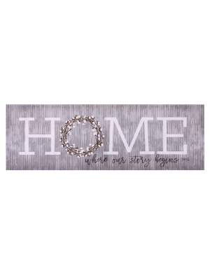 12"x36" Home Is Where Our Story Begins Canvas Art Gray - Patton Wall Decor