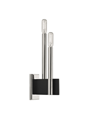 Abrams 2 Light Wall Sconce Polished Nickel