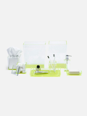 Monette Collection Bath Accessories, Clear & Chartreuse