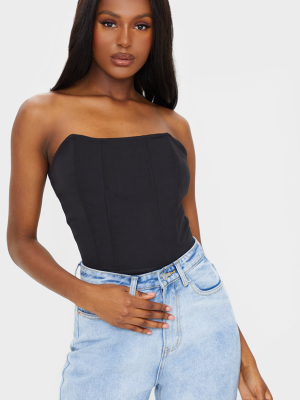 Tall Black Structured Corset Bodysuit