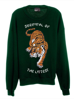 Survival Of The Littest [unisex Crewneck Sweatshirt W/ Tiger Patch]