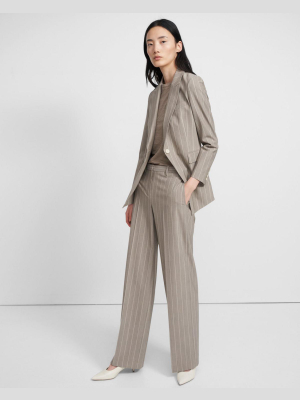 Wide Trouser In Striped Good Wool