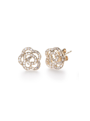 Diamond 14k Rose Stud