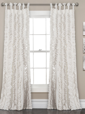 Set Of 2 84"x40" Sophia Ruffle Window Curtain Panels White -lush Décor