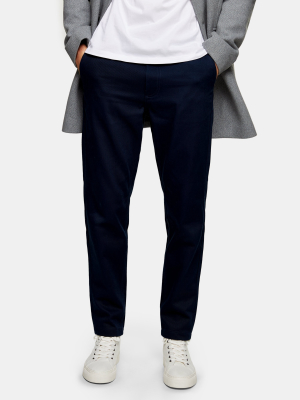 Selected Homme Navy Twill Trousers