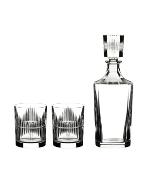 Riedel Shadows Decanter & Double Old Fashioned Glass Set