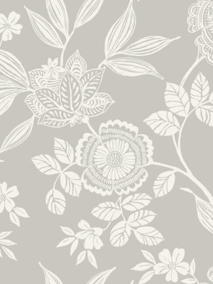 Wood Cut Jacobean Wallpaper In Grey From The Silhouettes Collection By York Wallcoverings