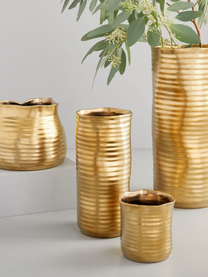 Molten Brass Vases