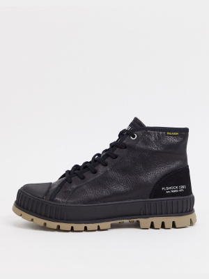 Palladium Pallashock Mid Og Leather Sneakers In Black