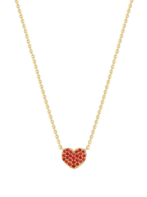 Ruby Heart Pendant Necklace