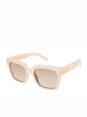 Modern Square Sunglasses In Rose Marble