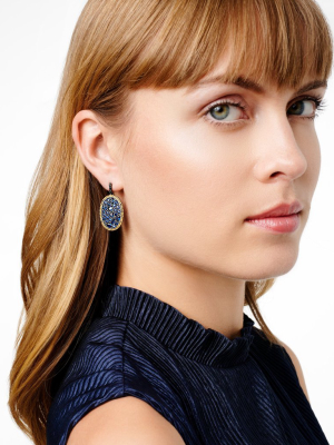 Midnight Oval Statement Earring