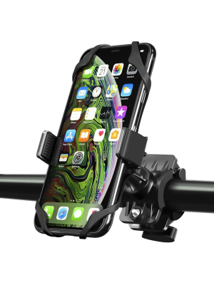 Insten Bicycle Motorcycle Bike Phone Holder Mount Stand With Secure Rubber Strap Grip & 360 Adjustable Ball Head