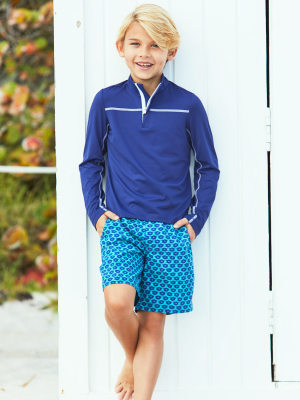 Boys Navy Sport Zip Top