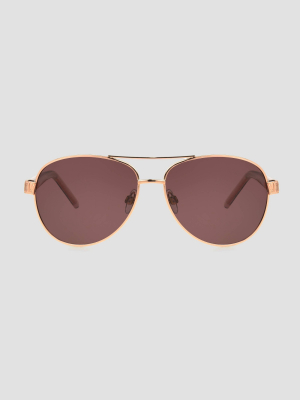 Women's Aviator Sunglasses With Polarized Lenses - A New Day™ Rose Gold