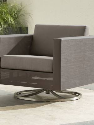 Dune Taupe Swivel Lounge Chair With Sunbrella ® Cushions