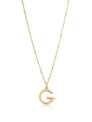 G Initial Necklace - Gold