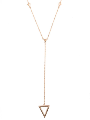 On Point Lariat Necklace, Rose Gold