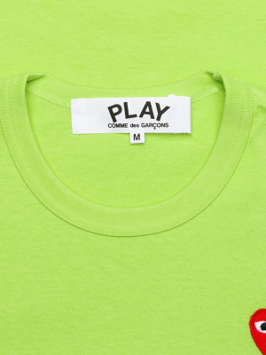 Comme Des Garcons Play Pastelle Women's Red Emblem T-shirt - Green