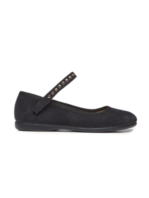 Girls' Childrenchic® Black Suede Mary Janes With Studs