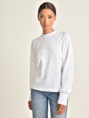 So Uptight Waffle Knit Crewneck In White