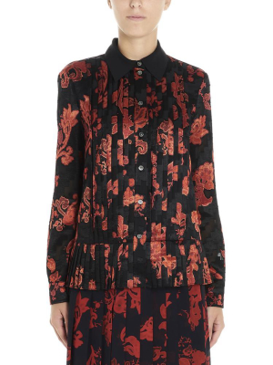 Tory Burch Floral Pleated Shirt