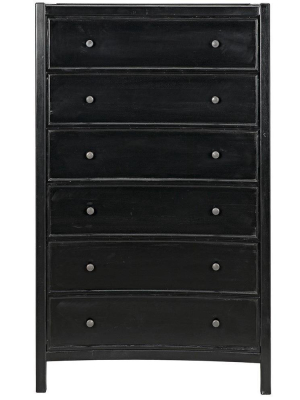 Noir Hampton Tallboy Hand Rubbed Black Dresser